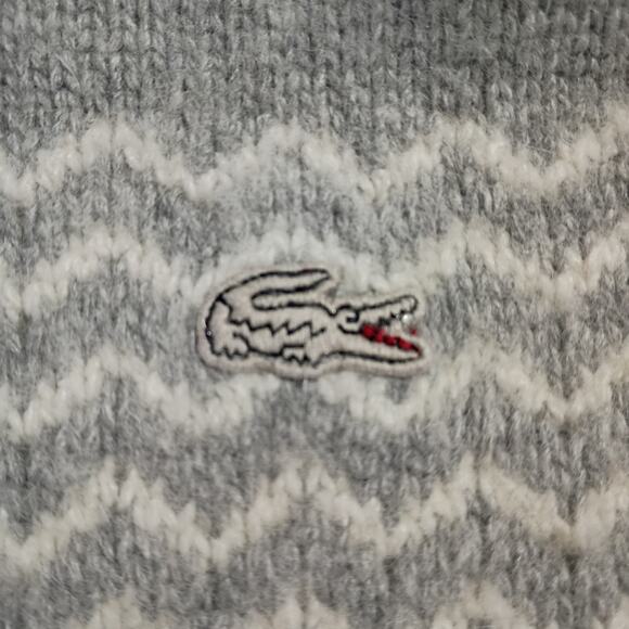 VTG Lacoste Men's Wool/Cashmere/Rabbit Sweater Grey V Neck (READ DESCRIPTION) - Picture 4 of 13
